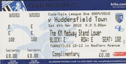 Gillingham v Huddersfield Town 06-Mar-2010