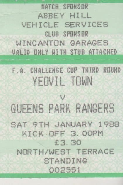Yeovil Town v Queens Park Rangers  09-Jan-1988