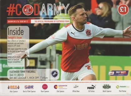 Fleetwood Town v Millwall  24-Nov-2015