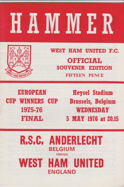 Anderlecht v West Ham United 05-May-1976