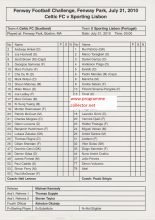 Glasgow Celtic v Sporting Lisbon   21-Jul-2010