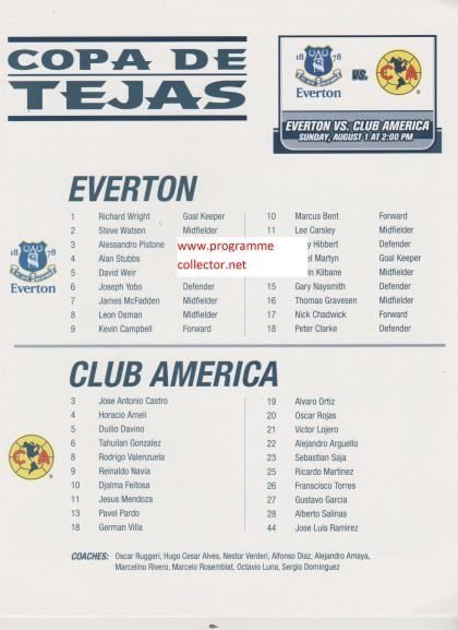 Club America v Everton 01-Aug-2004