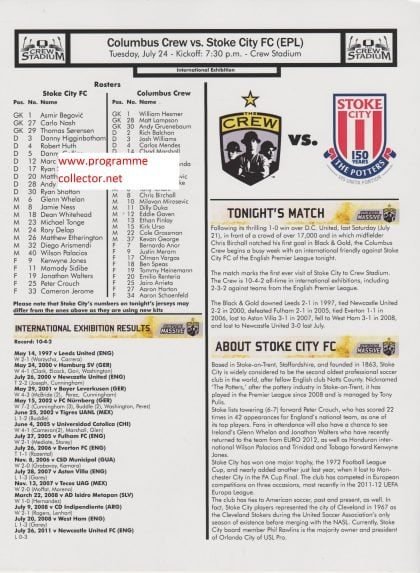 Columbus Crew v Stoke City 24-Jul-2012
