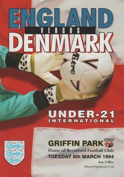 England u21 v Denmark u21 08-Mar-1994