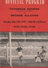 Ontario All Stars v Tottenham Hotspur  25-May-1957