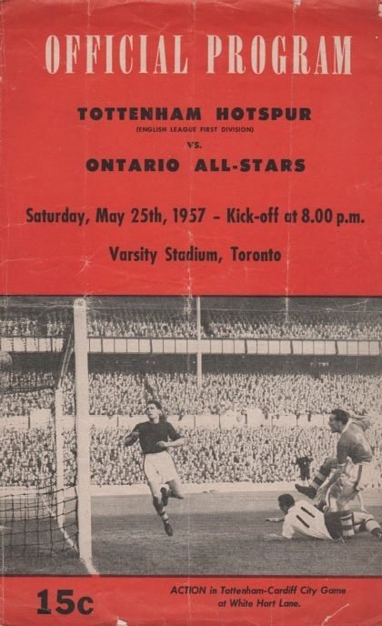Ontario All Stars v Tottenham Hotspur  25-May-1957