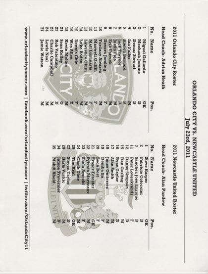 Orlando City v Newcastle United 23-Jul-2011