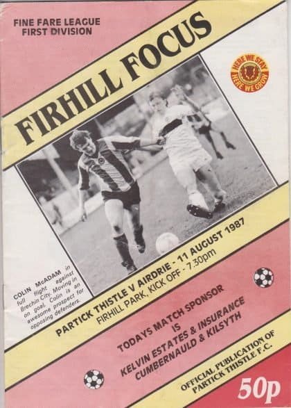 Partick Thistle v Airdrieonians 11-Aug-1987