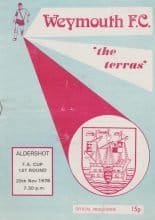 Weymouth v Aldershot 29-Nov-1978
