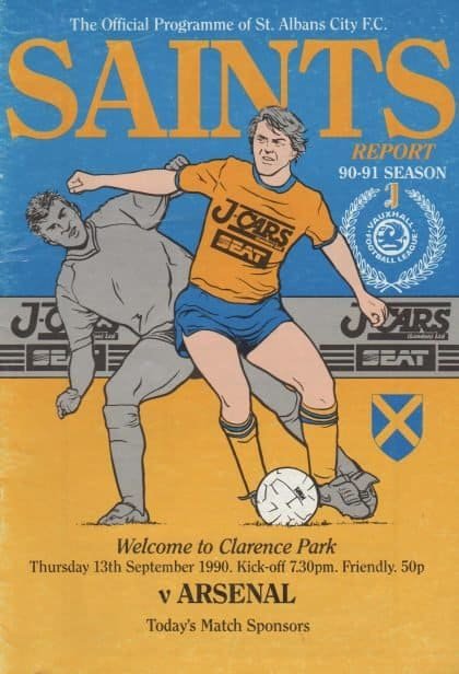 St Albans City v Arsenal 13-Sep-1990