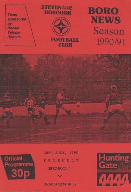 Stevenage Borough v Arsenal 28-Jul-1990