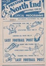 Preston North End v Aston Villa 12-Nov-1960