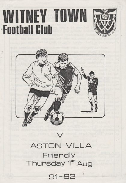 Witney Town v Aston Villa   01-Aug-1991