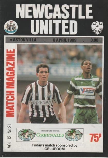 Newcastle United v Aston Villa 08-Apr-1989