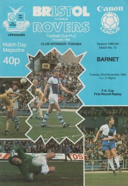 Bristol Rovers v Barnet  22-Nov-1983