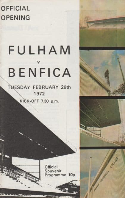 Fulham v Benfica 29-Feb-1972