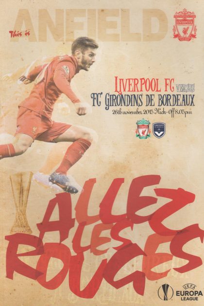 Liverpool v Girondins Bordeaux 26-Nov-2015