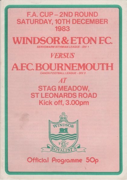 Windsor & Eton v AFC Bournemouth  10-Dec-1983