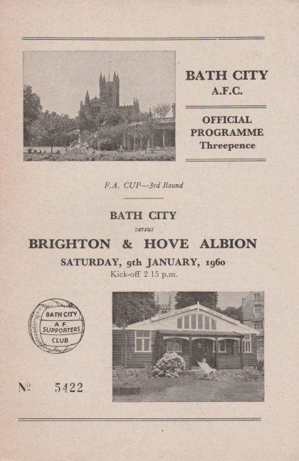 Bath City v Brighton & Hove Albion  09-Jan-1960