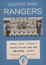 Queens Park Rangers v Bristol City 28-Dec-1963
