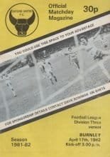 Oxford United v Burnley 17-Apr-1982