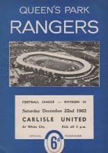 Queens Park Rangers v Carlisle United 22-Dec-1962