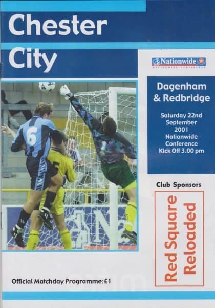 Chester City v Dagenham & Redbridge  22-Sep-2001