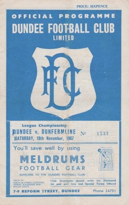 Dundee v Dunfermline Athletic 18-Nov-1967