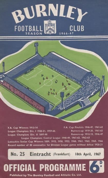 Burnley v Eintracht Frankfurt 18-Apr-1967