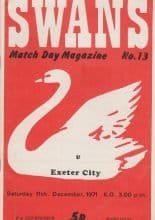 Swansea City v Exeter City 11-Dec-1971