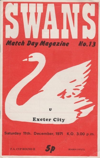 Swansea City v Exeter City 11-Dec-1971