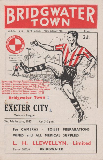 Bridgwater Town v Exeter City  07-Jan-1967