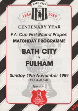 Bath City v Fulham  19-Nov-1989