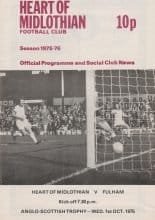 Heart of Midlothian v Fulham 01-Oct-1975