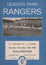 Queens Park Rangers v Gillingham  16-Nov-1963