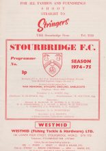 Stourbridge v Glacis United 10-Oct-1974