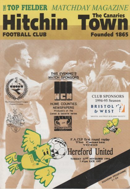 Hitchin Town v Hereford United 22-Nov-1994