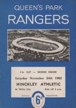 Queens Park Rangers v Hinckley Athletic 24-Nov-1962