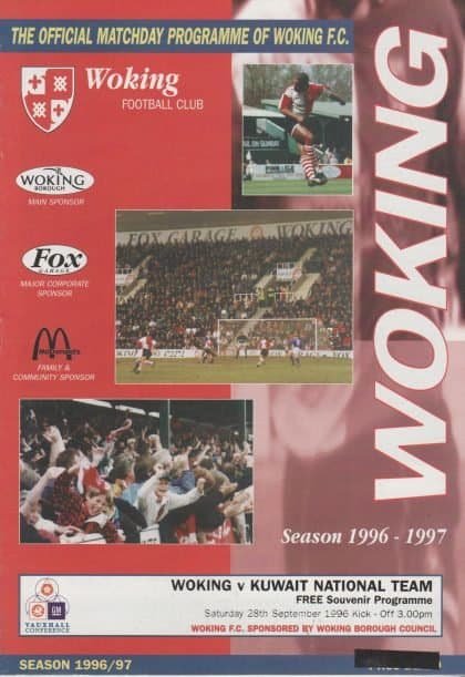 Woking v Kuwait National Team 28-Sep-1996