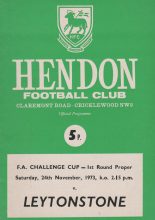Hendon v Leytonstone 24-Nov-1973