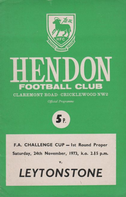 Hendon v Leytonstone 24-Nov-1973