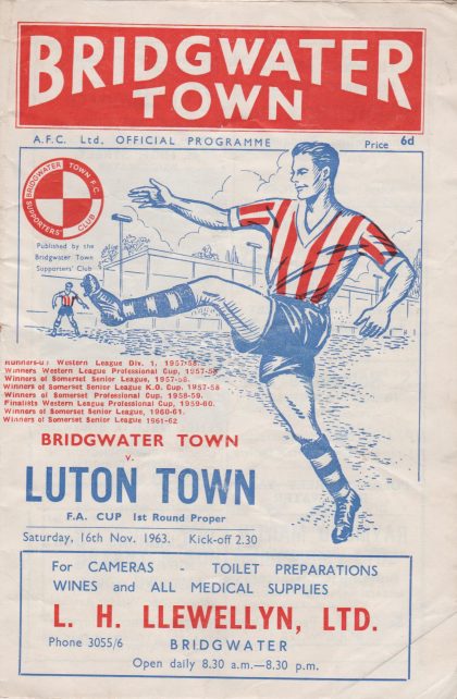 Bridgwater Town v Luton Town  16-Nov-1963