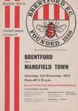 Brentford v Mansfield Town 03-Nov-1973