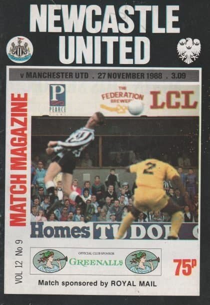 Newcastle United v Manchester United 27-Nov-1988