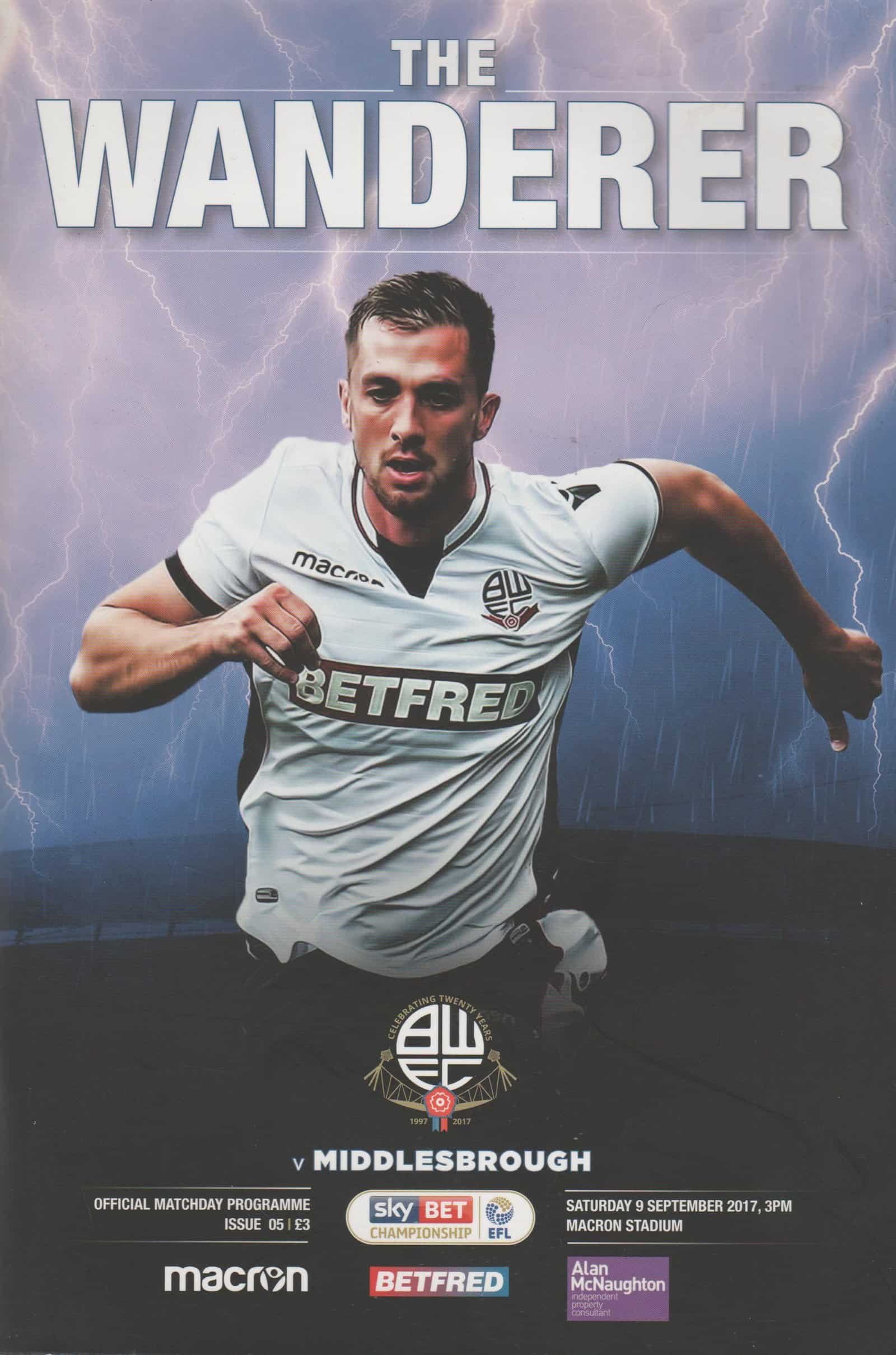 Bolton Wanderers v Middlesbrough 09-Sep-2017