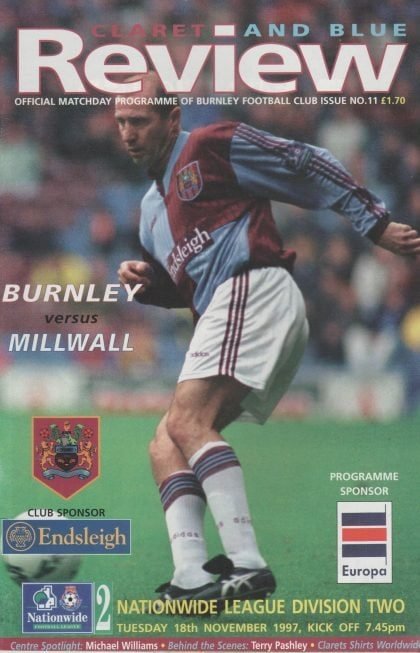 Burnley v Millwall 18-Nov-1997