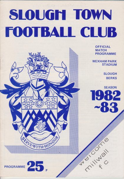 Slough Town v Millwall   20-Nov-1982