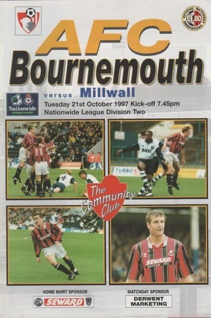 AFC Bournemouth v Millwall 21-Oct-1997
