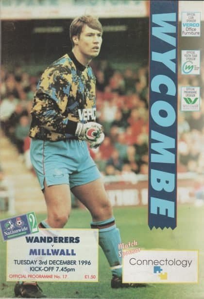 Wycombe Wanderers v Millwall  03-Dec-1996