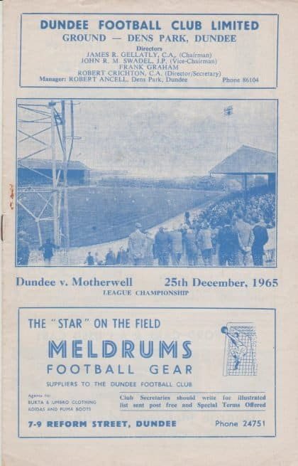 Dundee v Motherwell 25-Dec-1965